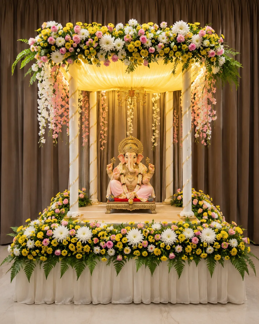 Gloriosa Ganpati mandap design reference — look 1
