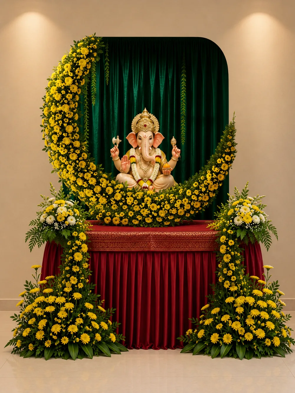Gloriosa Ganpati mandap design reference — look 27