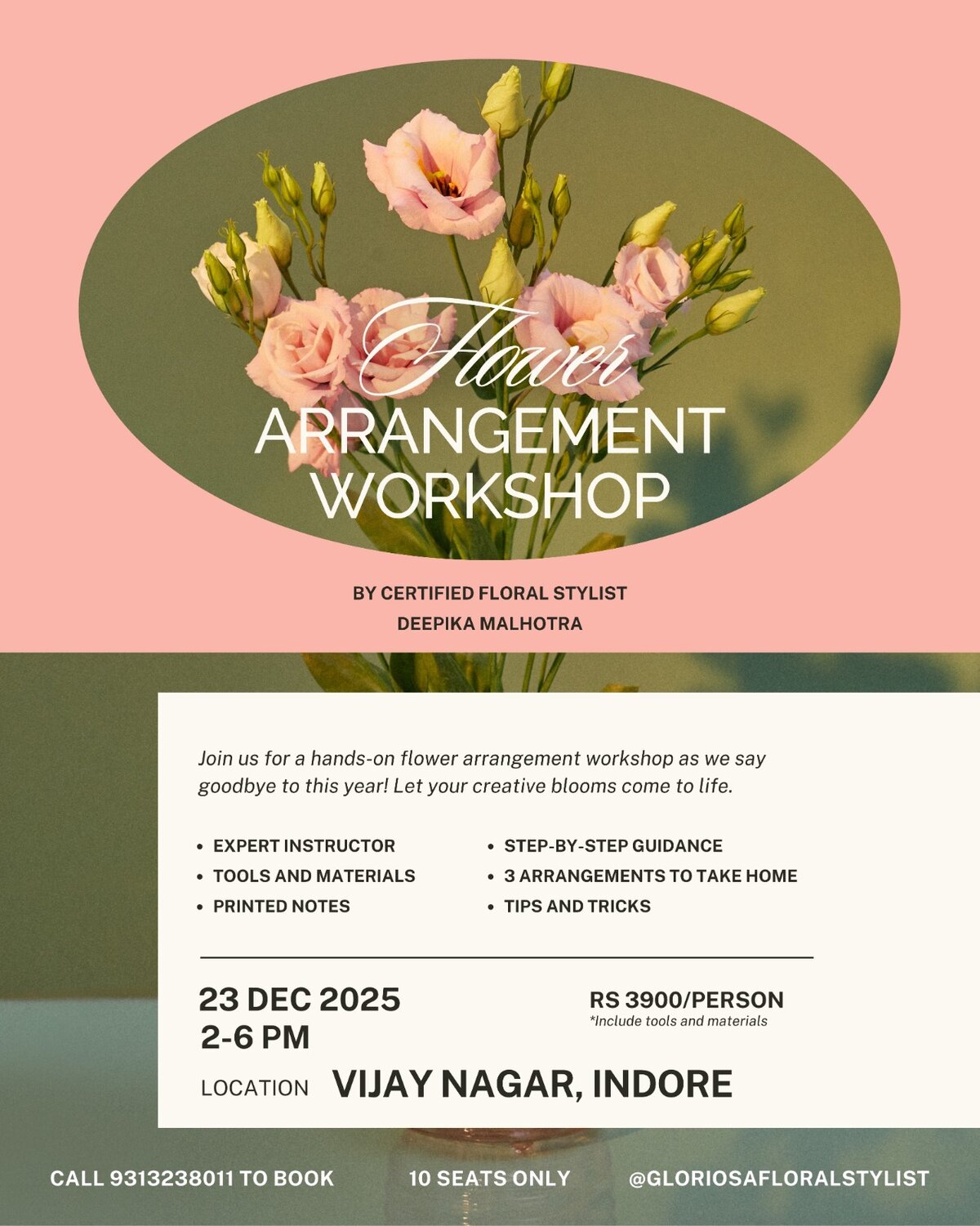 Flower Arrangement Workshop by Certified Floral Stylist Deepika Malhotra